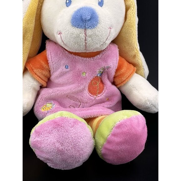 MOTS D'ENFANTS Soft Embroidered Bunny Rabbit Stuffed Animal Plush Made in France - Picture 3 of 15
